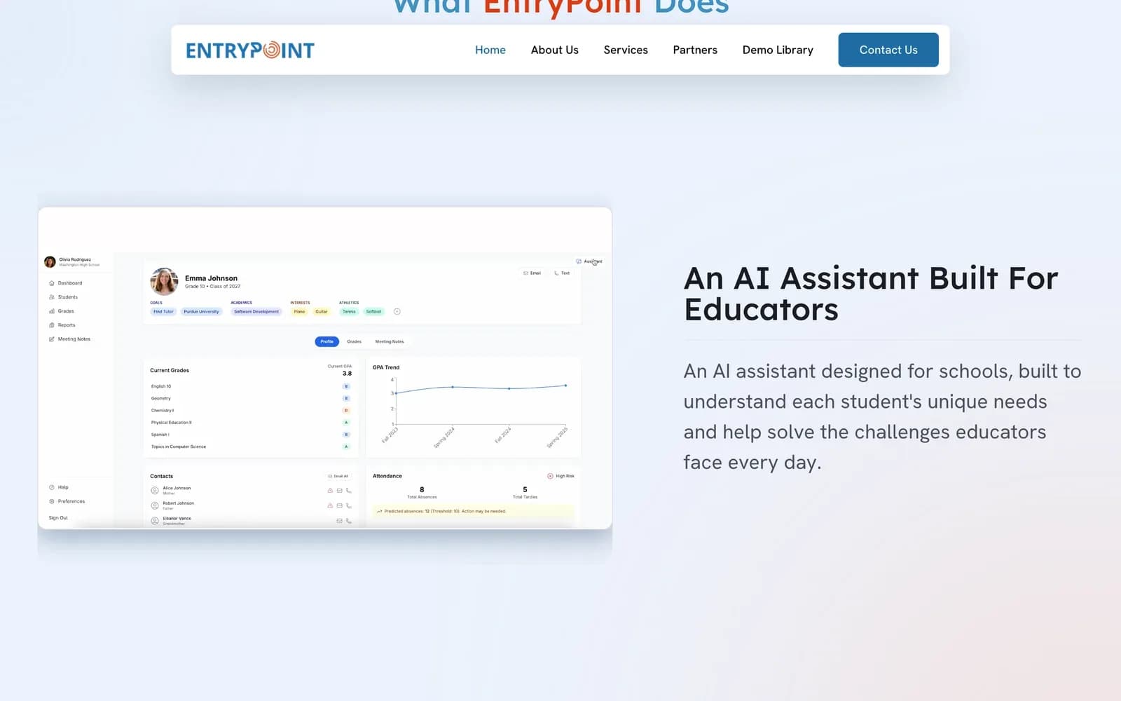 EntryPoint: An AI assistant built for educators