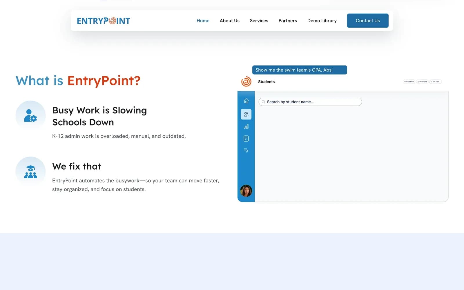 EntryPoint: Student views and AI-assisted search