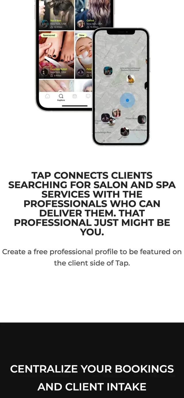 Tap Salon & Spa: Discovery for clients