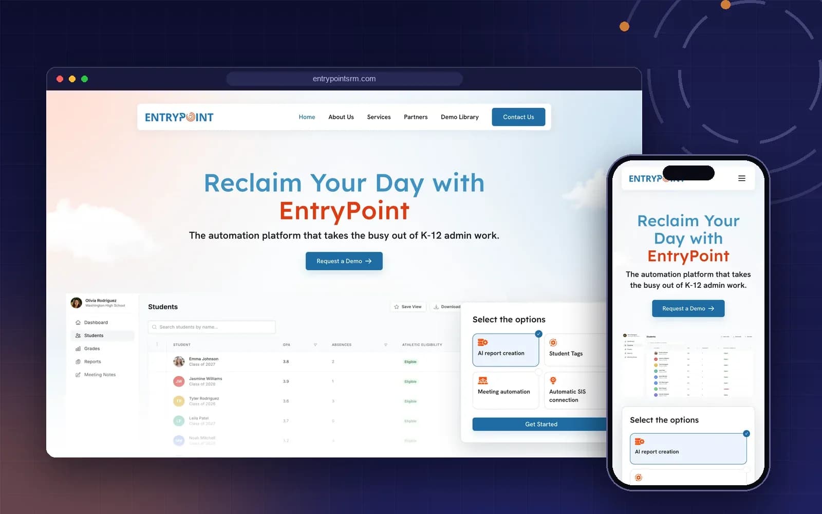 EntryPoint SRM web app and mobile view